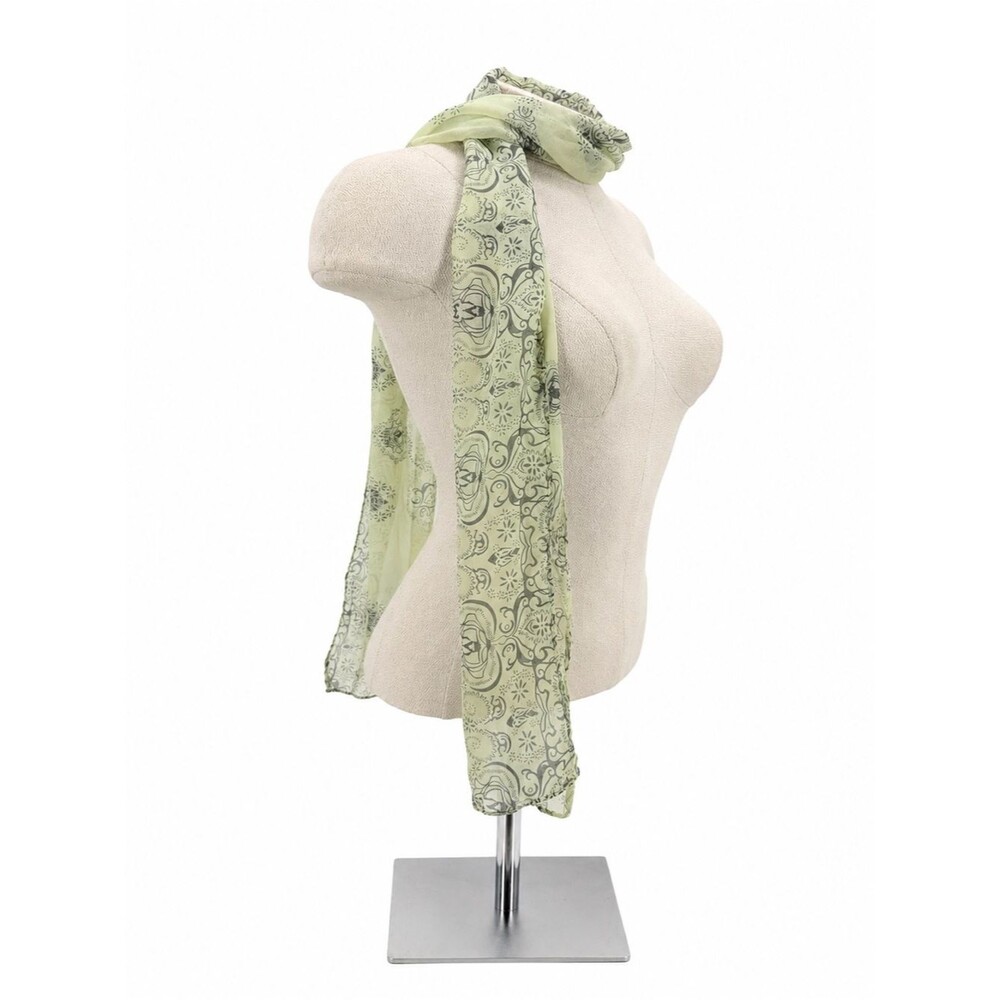 Unbranded Light Green Sheer Paisley Medallion Long Scarf Accessory Wrap Shawl